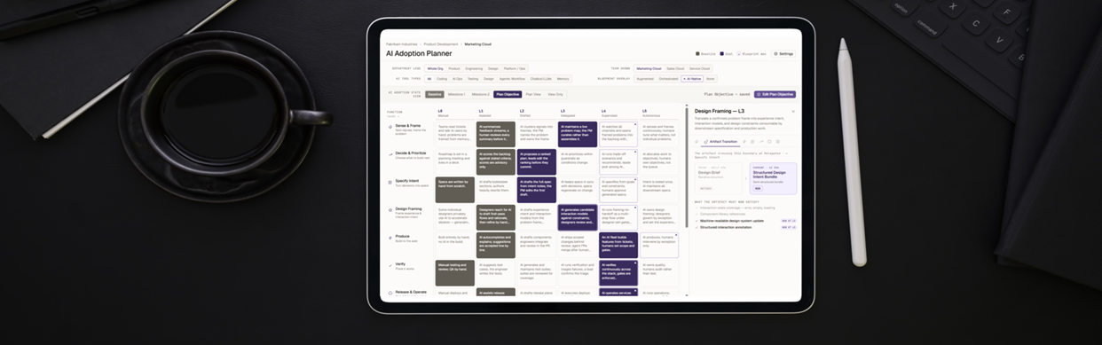 AI Adoption Planner interactive prototype shown on a desktop screen